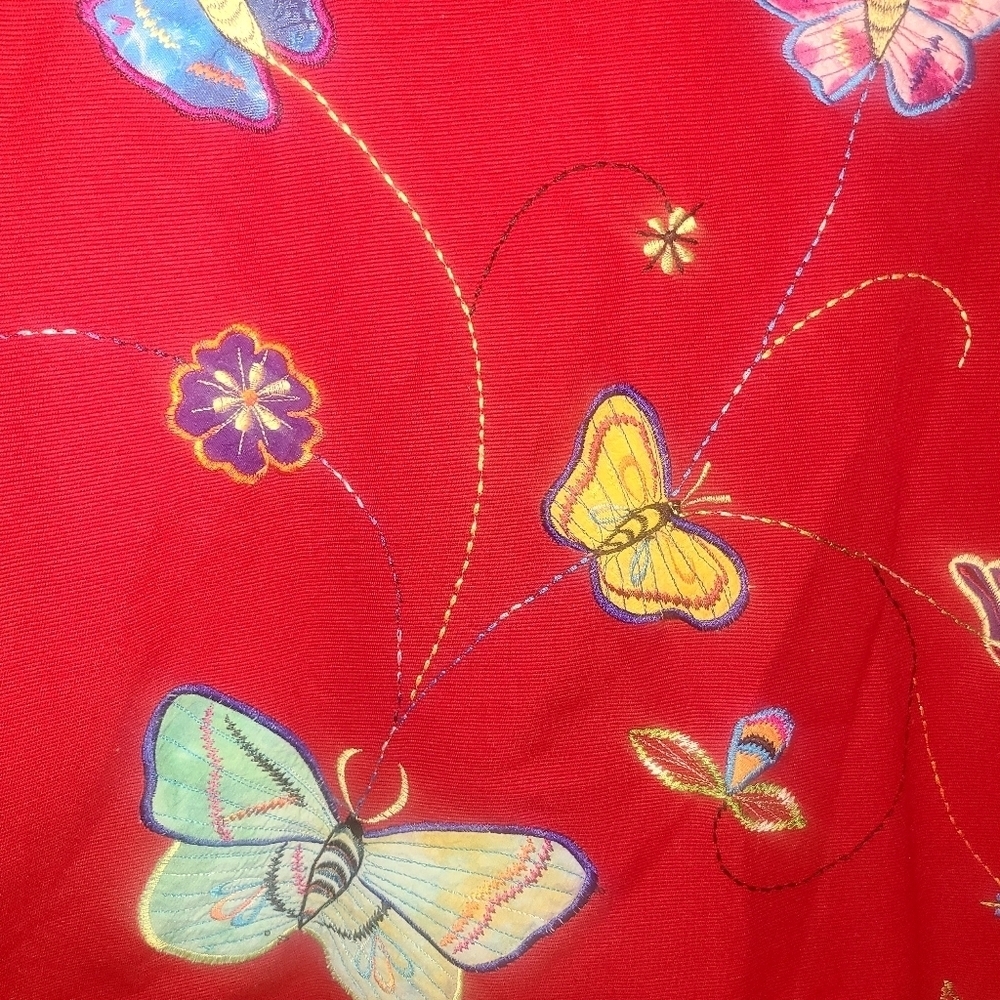 Red Embroidered Butterfly Jacket - Picture 7 of 13